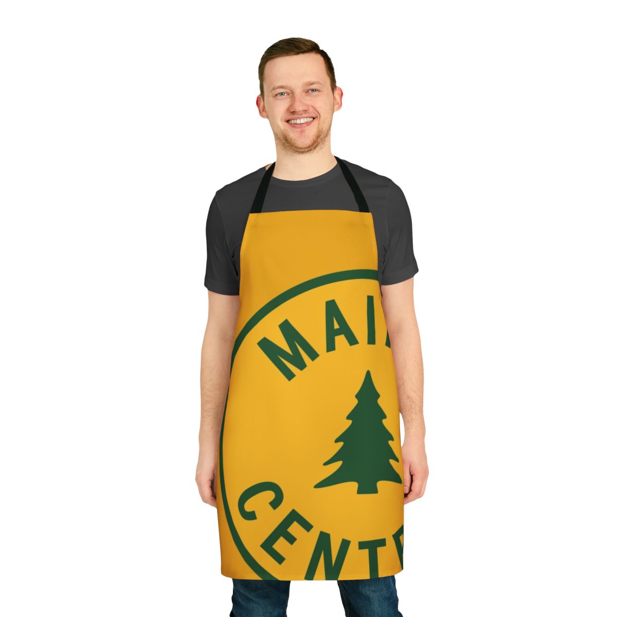 Retro-style apron featuring the Maine Central Railway logo and Pan Am colors and design