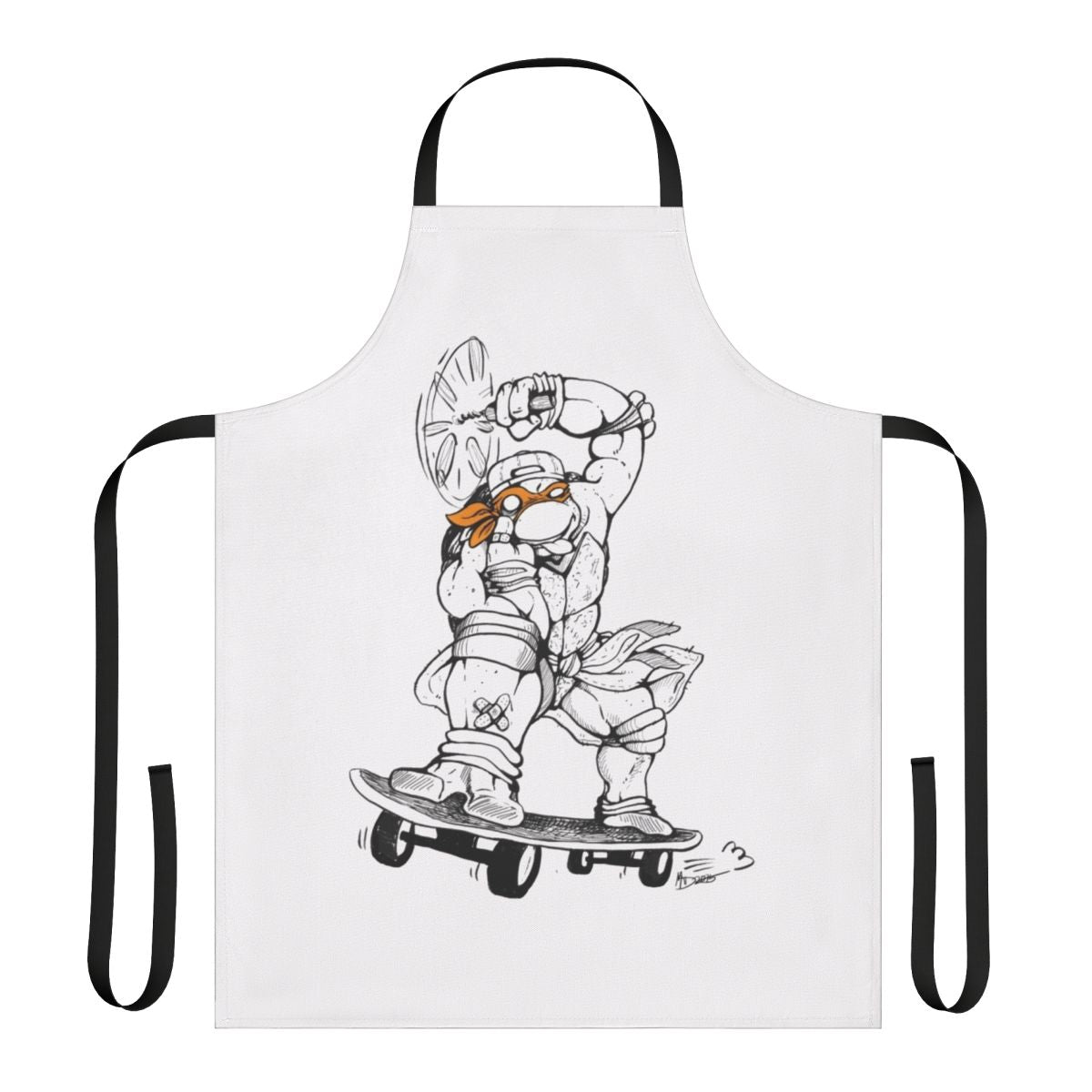 Retro party dude apron with Teenage Mutant Ninja Turtles inspired design