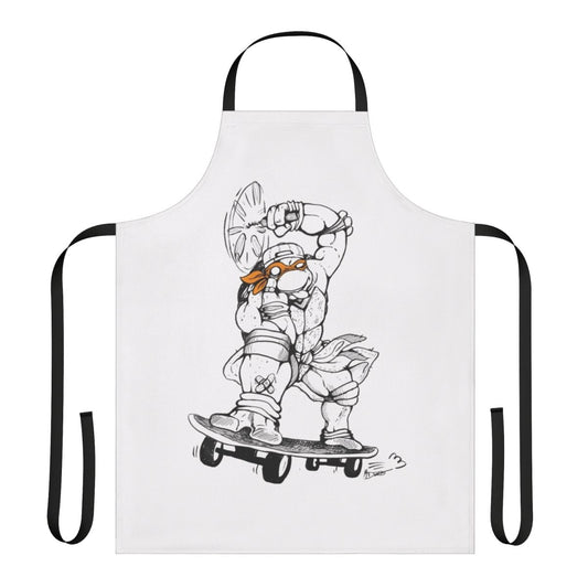 Retro party dude apron with Teenage Mutant Ninja Turtles inspired design