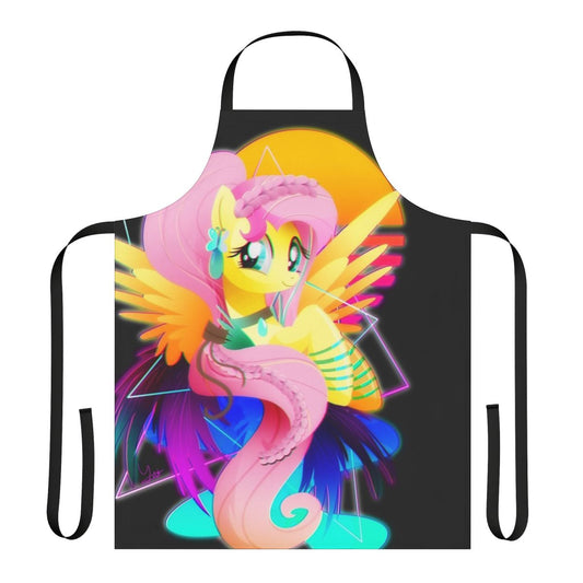 Retro-style apron featuring a pastel-colored Fluttershy character from the My Little Pony series