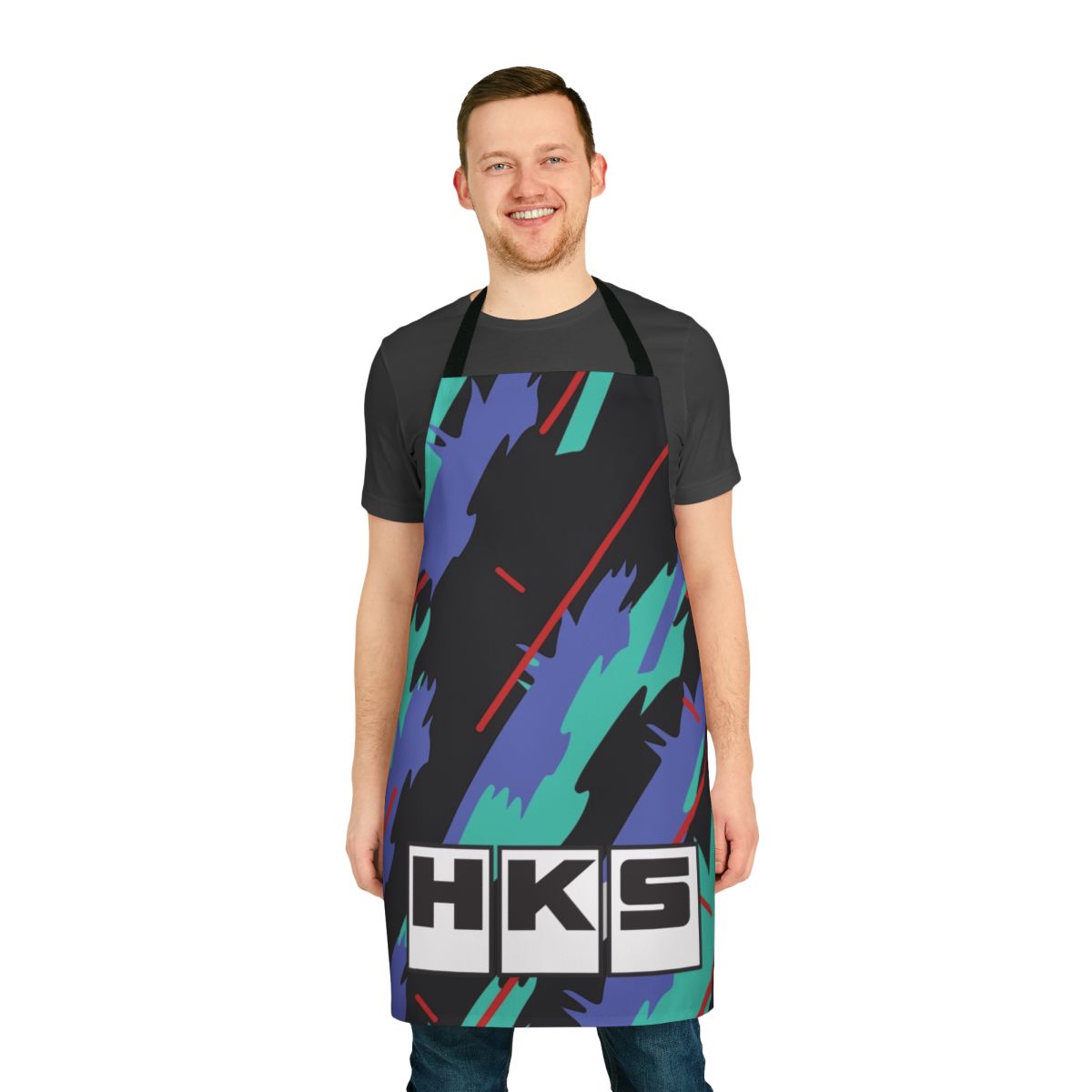 Retro pattern apron featuring JDM car designs