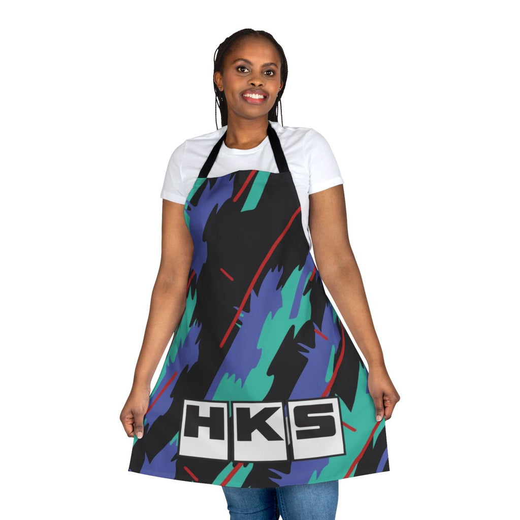 Retro pattern apron featuring JDM car designs