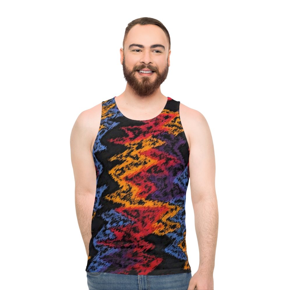Retro pattern unisex basketball tank top