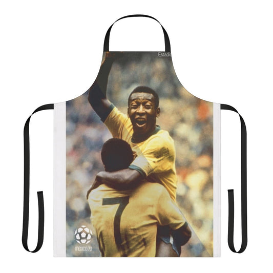 Retro apron featuring iconic Pele football/soccer design
