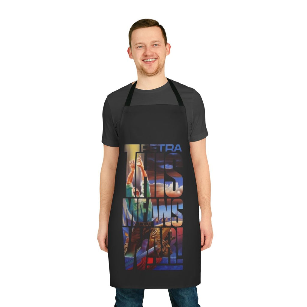 Petra This Means War band logo printed on a high-quality apron