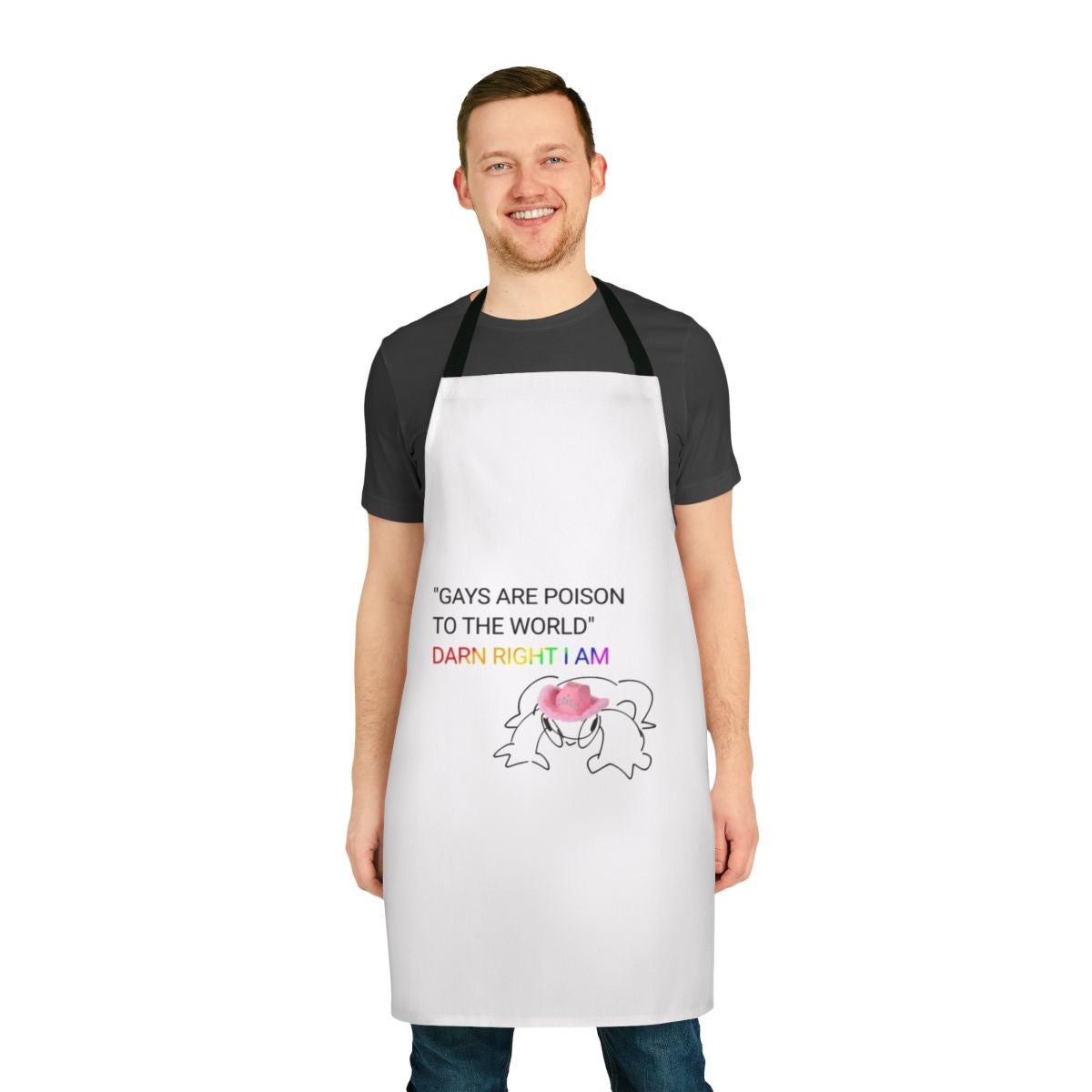Retro-style pink cowboy hat apron with Pan Am airlines logo and vintage travel branding
