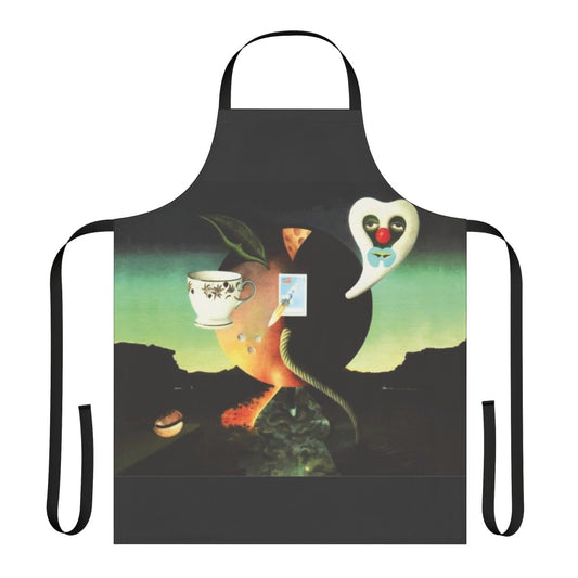 Retro-style pink apron with moon design, inspired by classic album cover