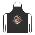Vintage-style apron with a cherry bomb graphic and retro pinup design