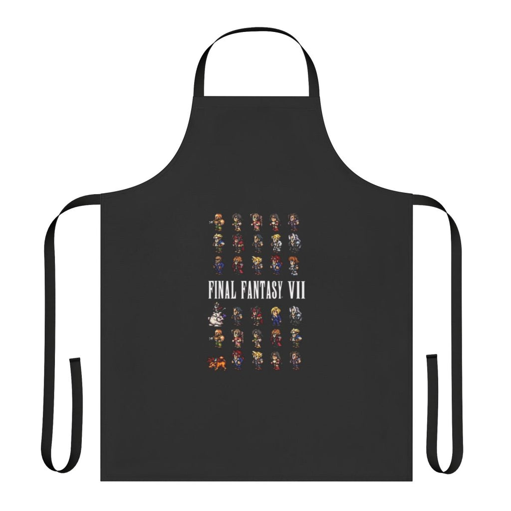 Apron featuring pixel art sprites from a classic video game