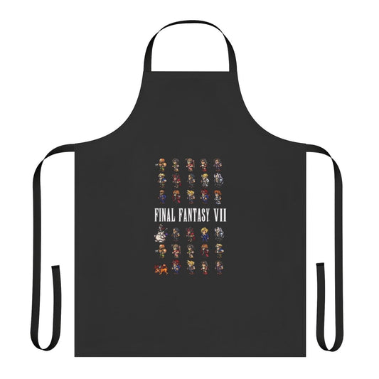 Apron featuring pixel art sprites from a classic video game