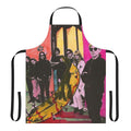 Vibrant apron featuring Andy Warhol's iconic Velvet Underground banana logo in a pop art style