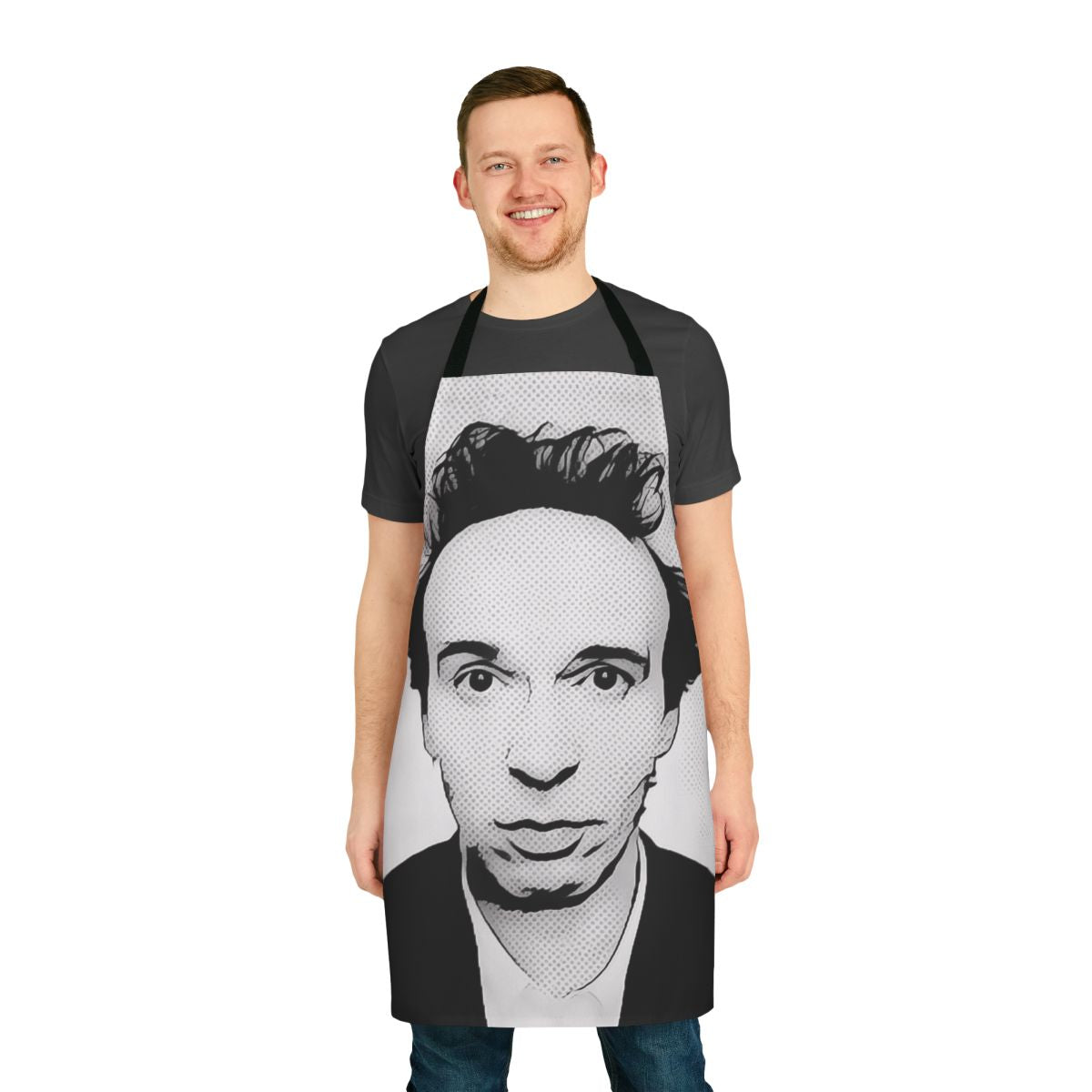 Retro pop art portrait apron featuring Italian actor, writer and director Roberto Benigni