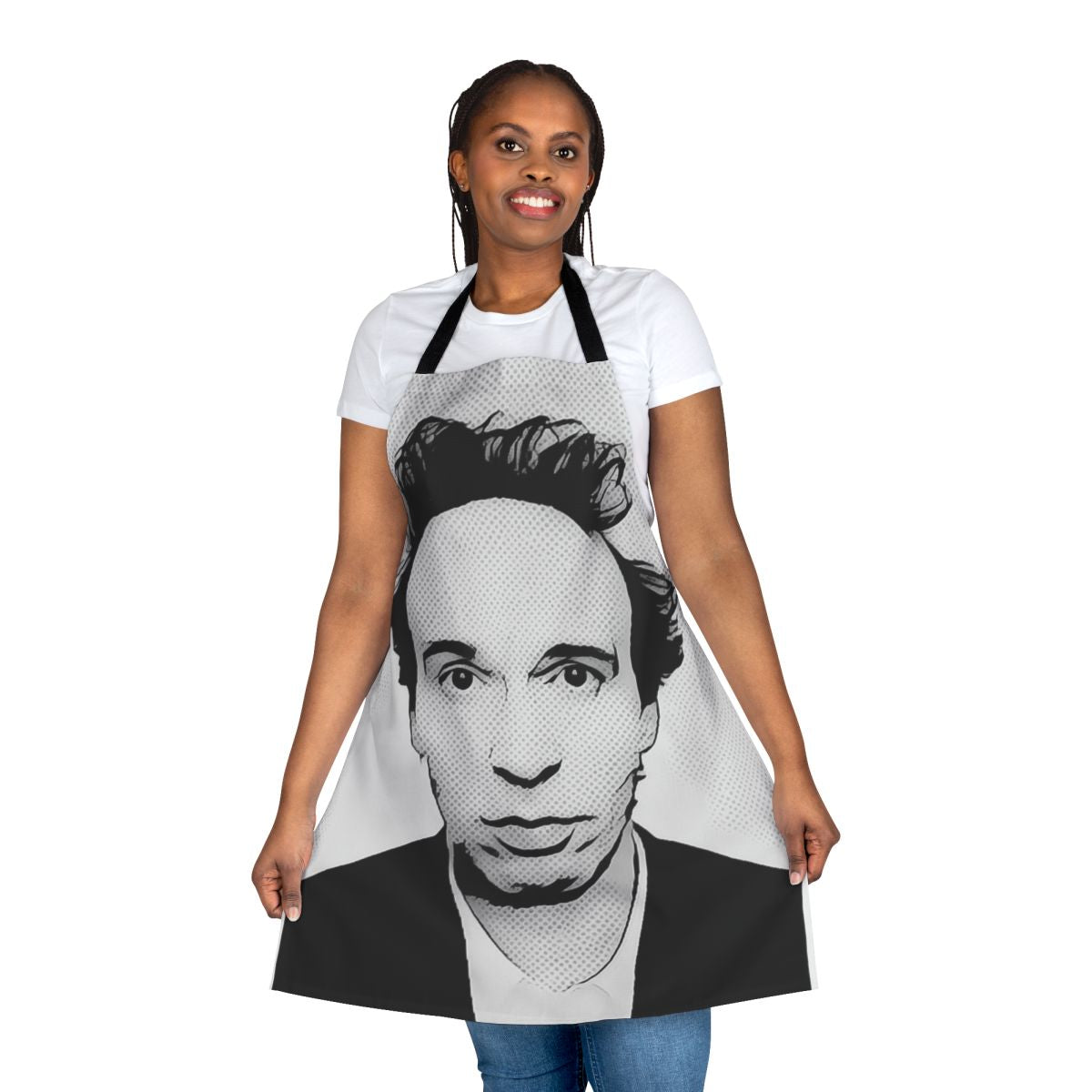 Retro pop art portrait apron featuring Italian actor, writer and director Roberto Benigni