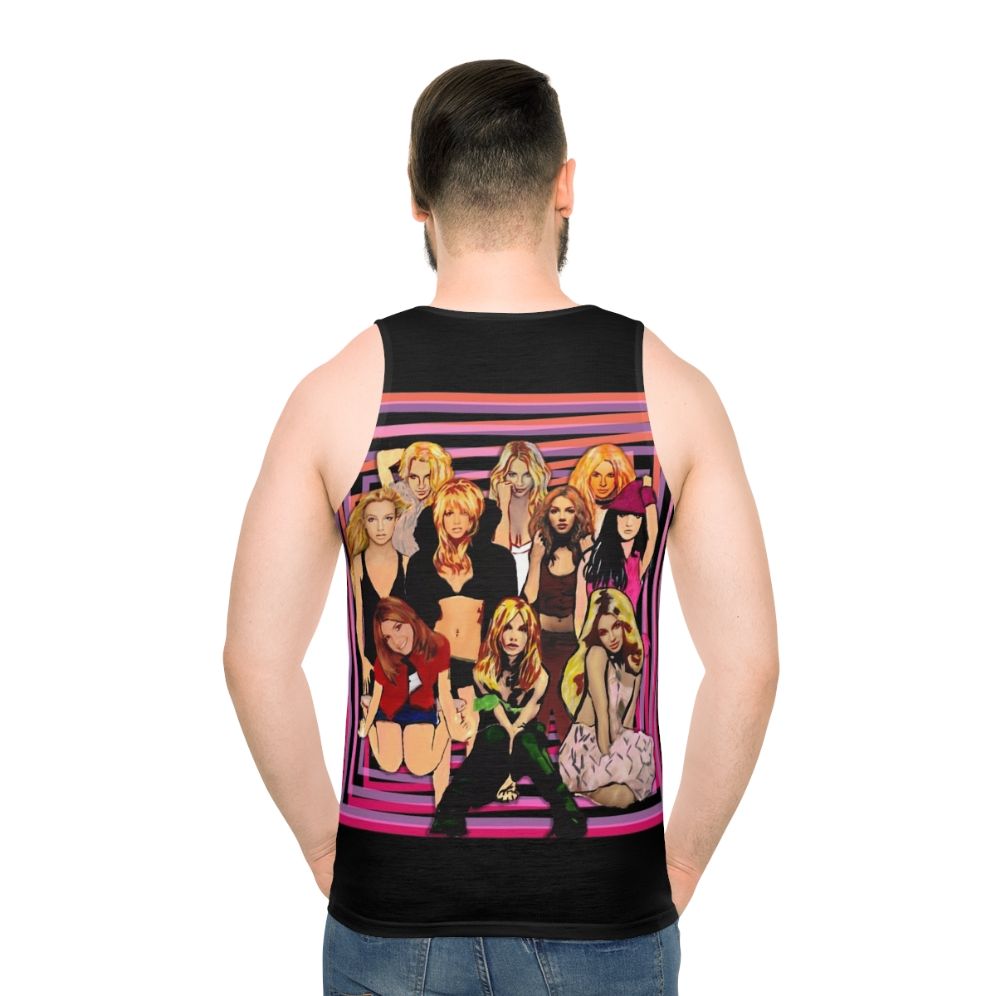 Retro pop art unisex tank top with 90s music references