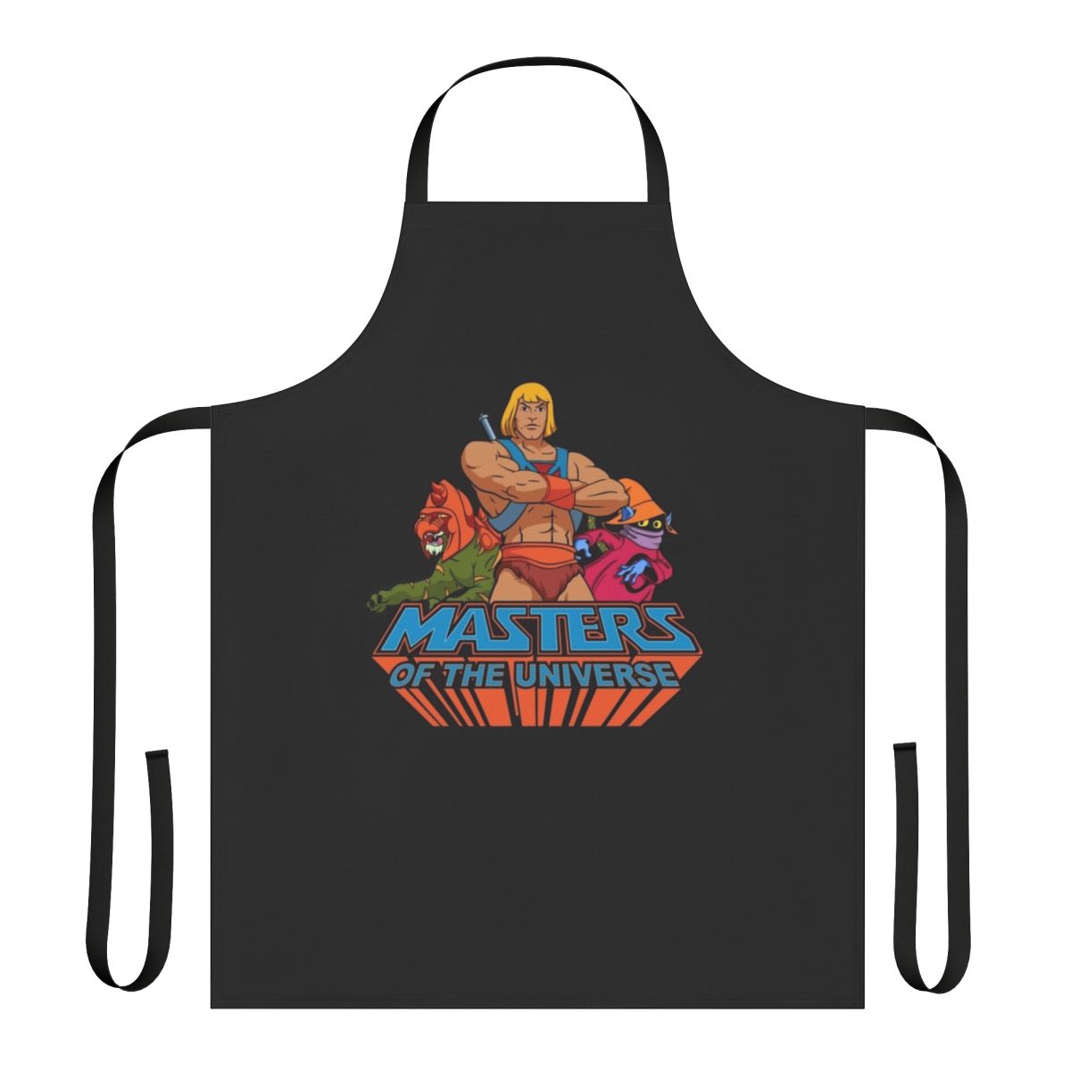 Retro-styled He-Man inspired apron with Masters of the Universe graphics