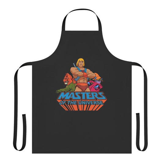 Retro-styled He-Man inspired apron with Masters of the Universe graphics