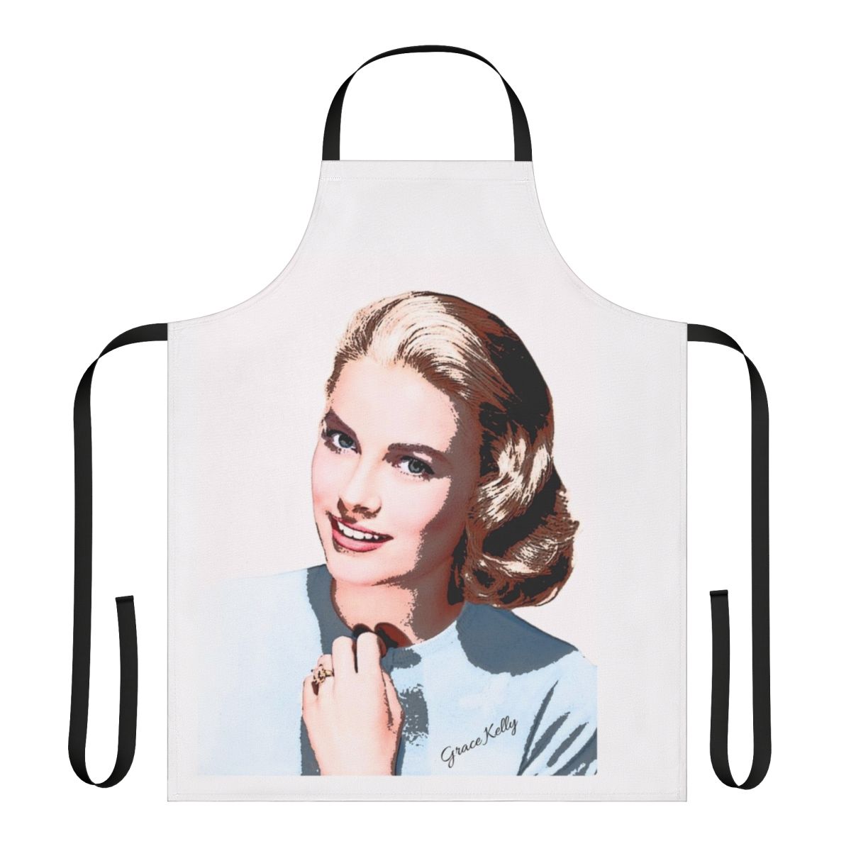 Vintage-style pop art apron featuring the iconic image of Princess Grace Kelly
