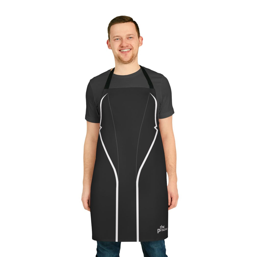 Retro-style apron inspired by the cult classic TV show "The Prisoner"