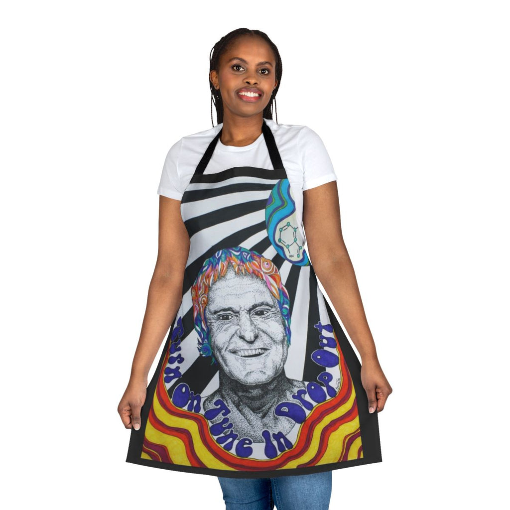Retro psychedelic apron with trippy 1960s-inspired design