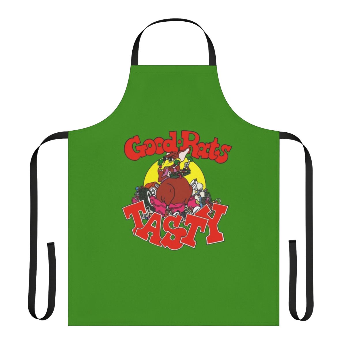 Retro psychedelic rats apron with vintage vinyl record design