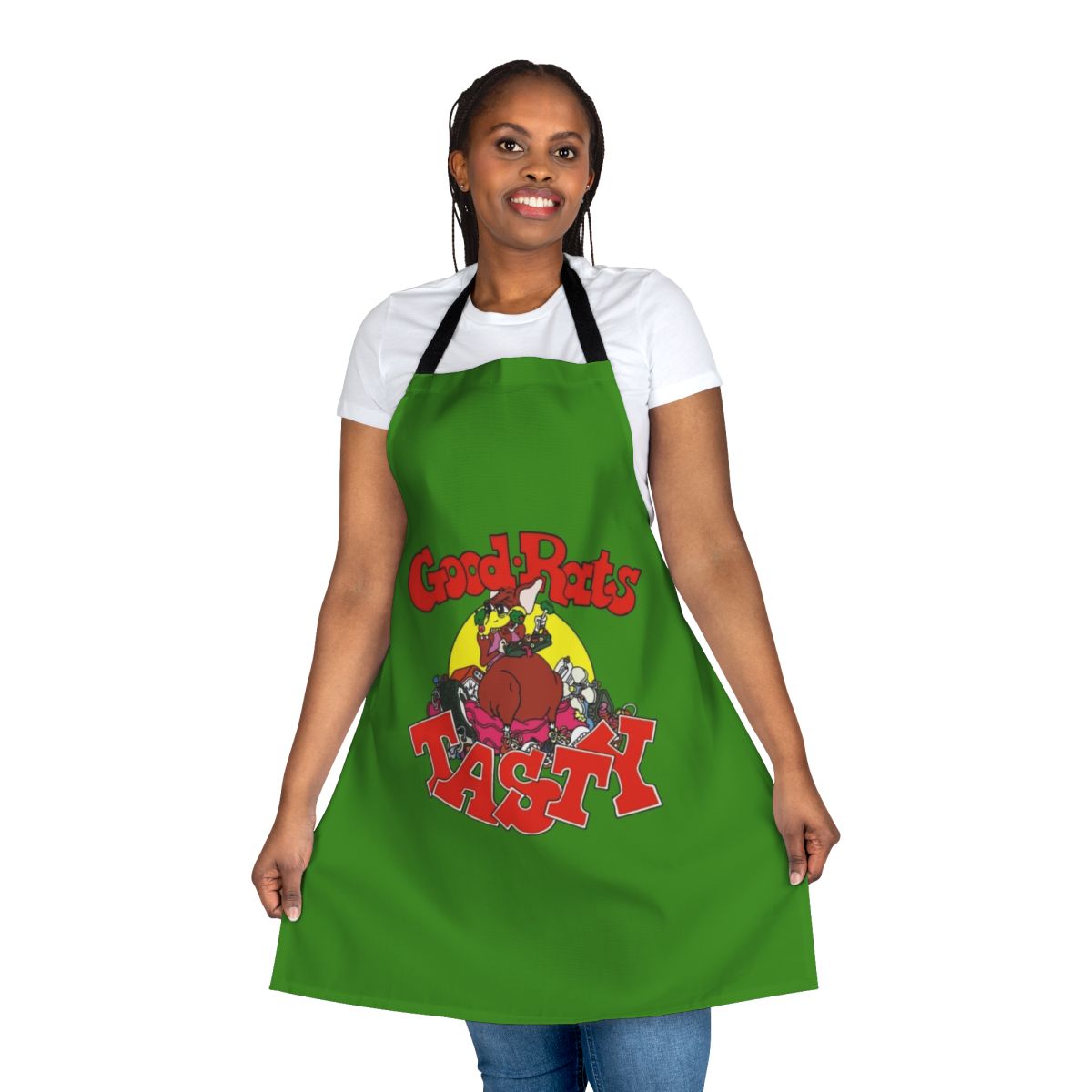 Retro psychedelic rats apron with vintage vinyl record design