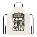 Vintage-style apron featuring psychedelic rock design inspired by the band Love and their 1960s album "Forever Changes"