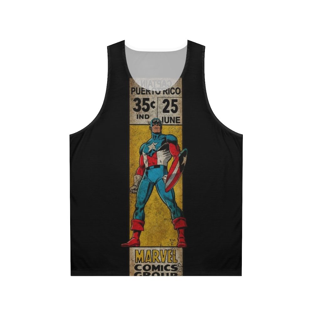 Retro Puerto Rican pride comic book hero tank top