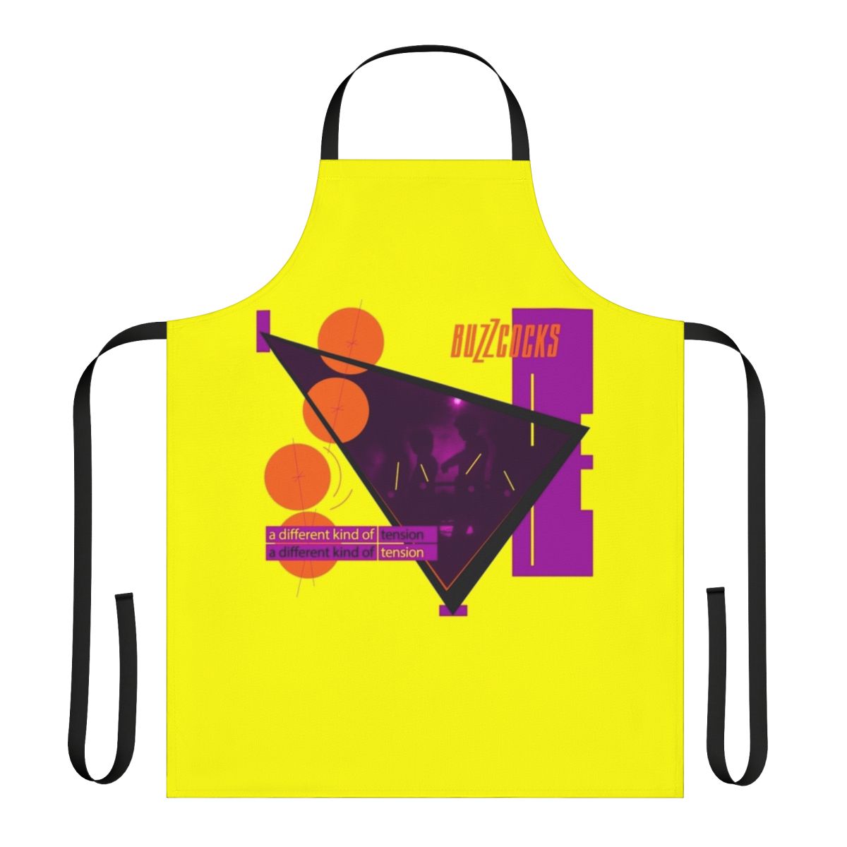 Retro punk rock apron inspired by classic British post-punk bands