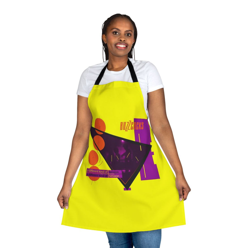 Retro punk rock apron inspired by classic British post-punk bands