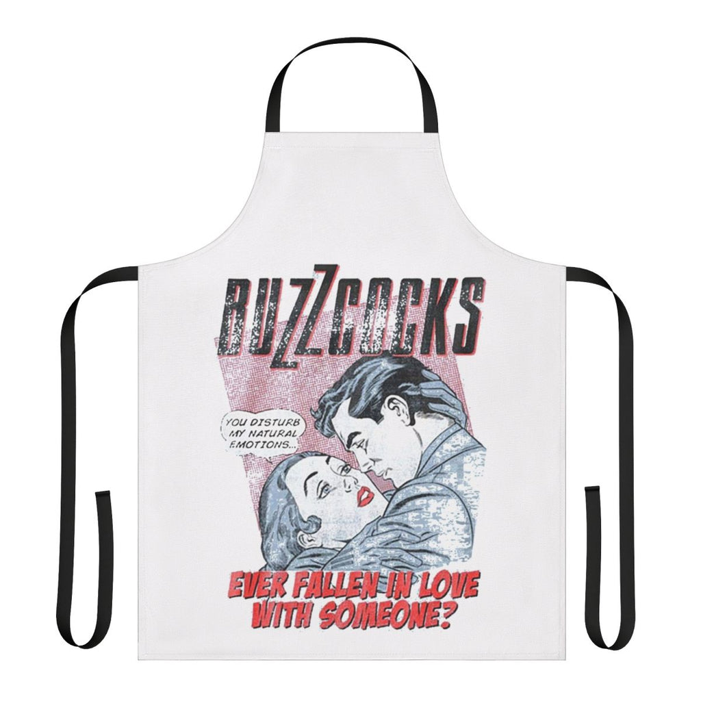 Retro Punk Inspired Vintage Apron with Buzzcocks and Fast Cars Design