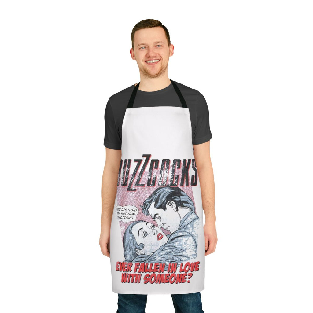 Retro Punk Inspired Vintage Apron with Buzzcocks and Fast Cars Design
