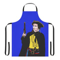 Stylish apron featuring retro Adam Ant-inspired punk rock design