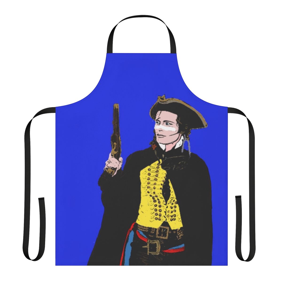 Stylish apron featuring retro Adam Ant-inspired punk rock design