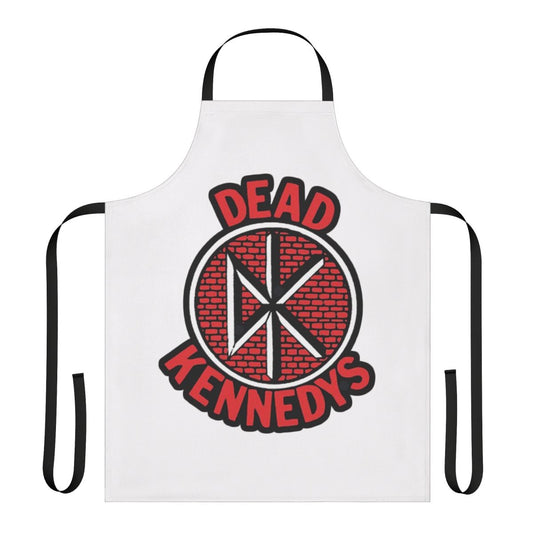 Retro punk rock band apron featuring bold American punk design