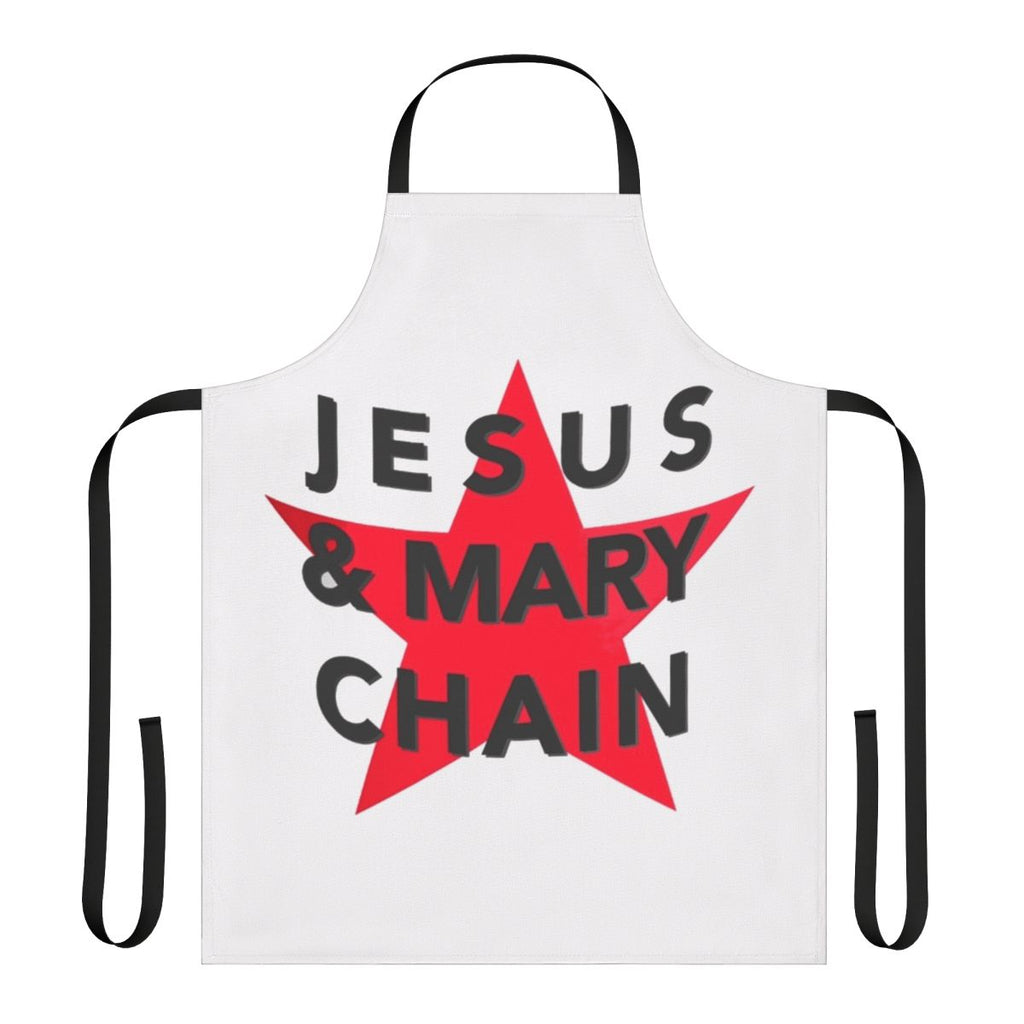 Retro punk rock band logo apron featuring the iconic star design of The Jesus And Mary Chain