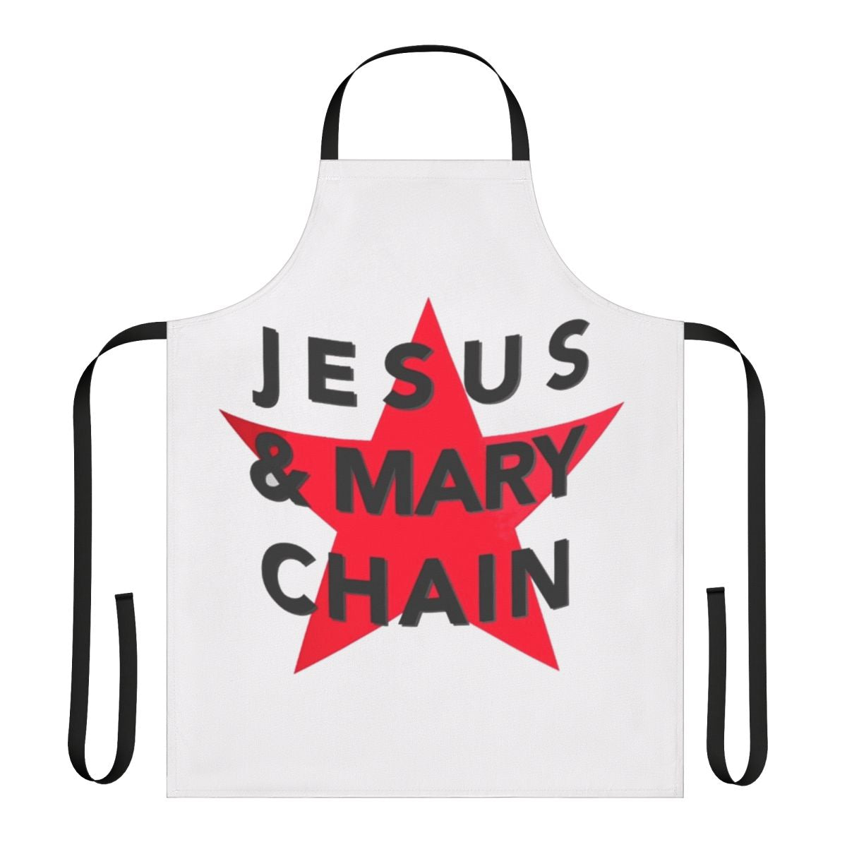 Retro punk rock band logo apron featuring the iconic star design of The Jesus And Mary Chain
