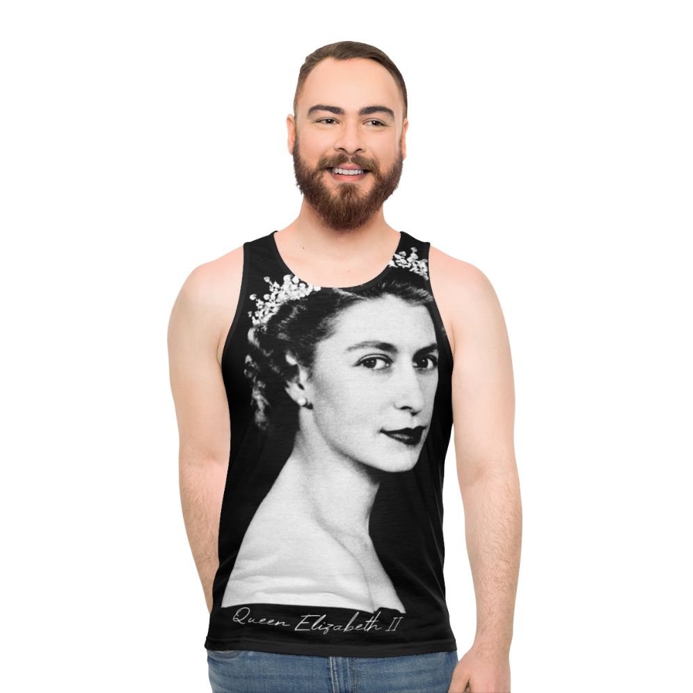 Retro Queen Elizabeth II Unisex Tank Top