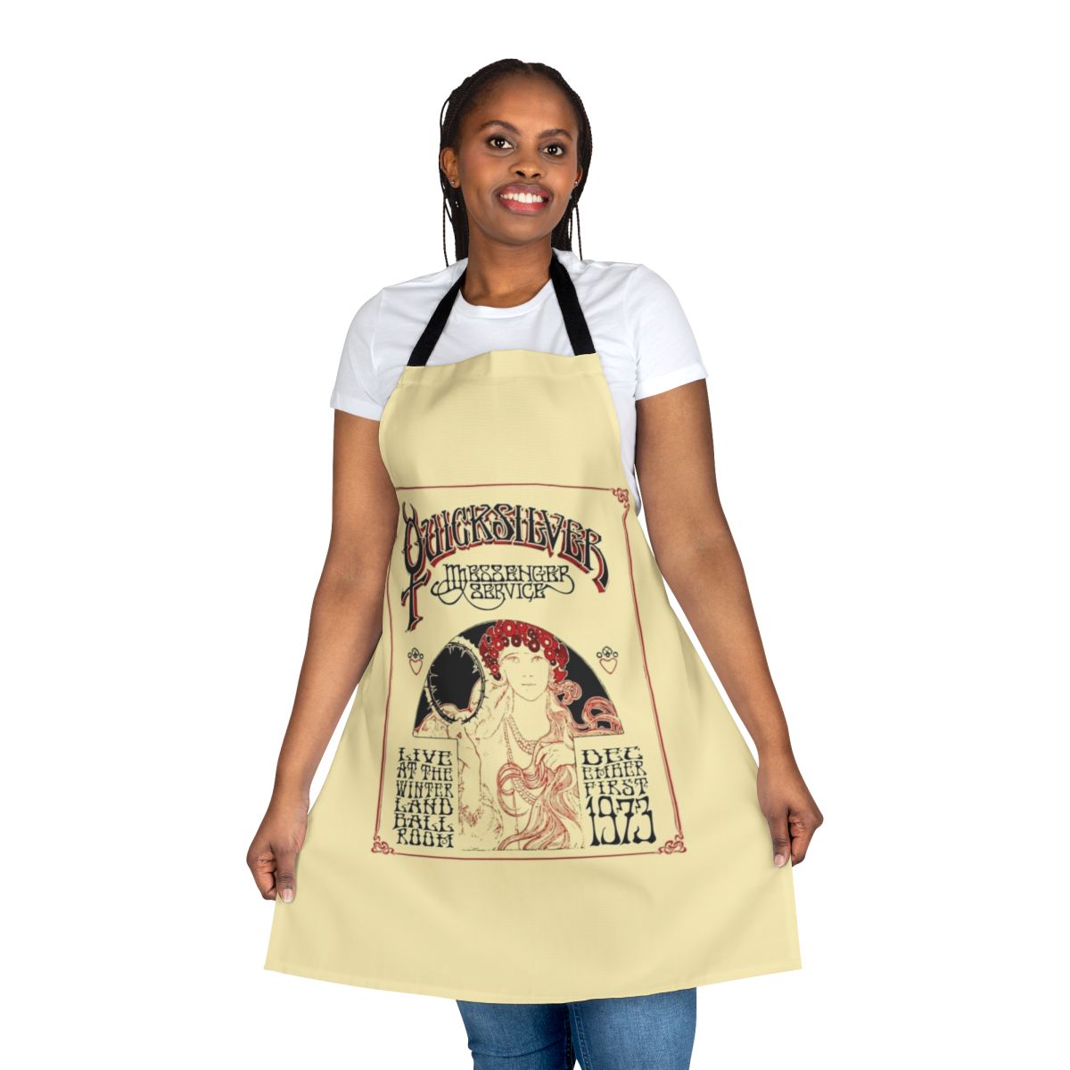 Quicksilver Messenger Service live concert apron with a vintage, nostalgic design