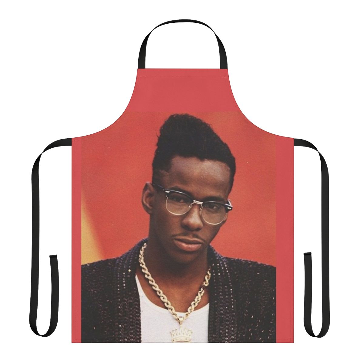 Retro-style apron with Bobby Brown and 80s R&B inspired design