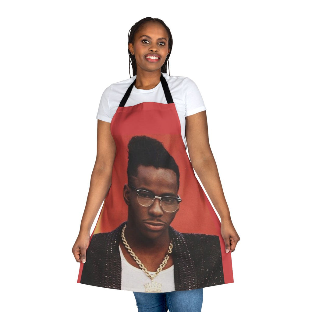 Retro-style apron with Bobby Brown and 80s R&B inspired design
