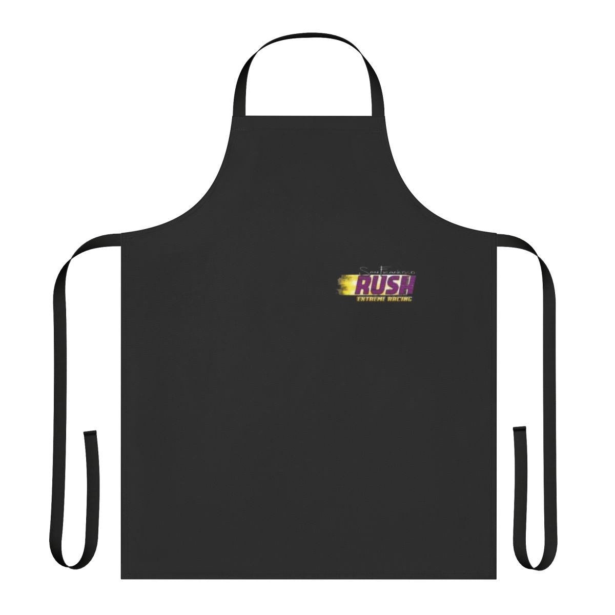 Retro-styled apron featuring the iconic San Francisco Rush logo and racing graphics