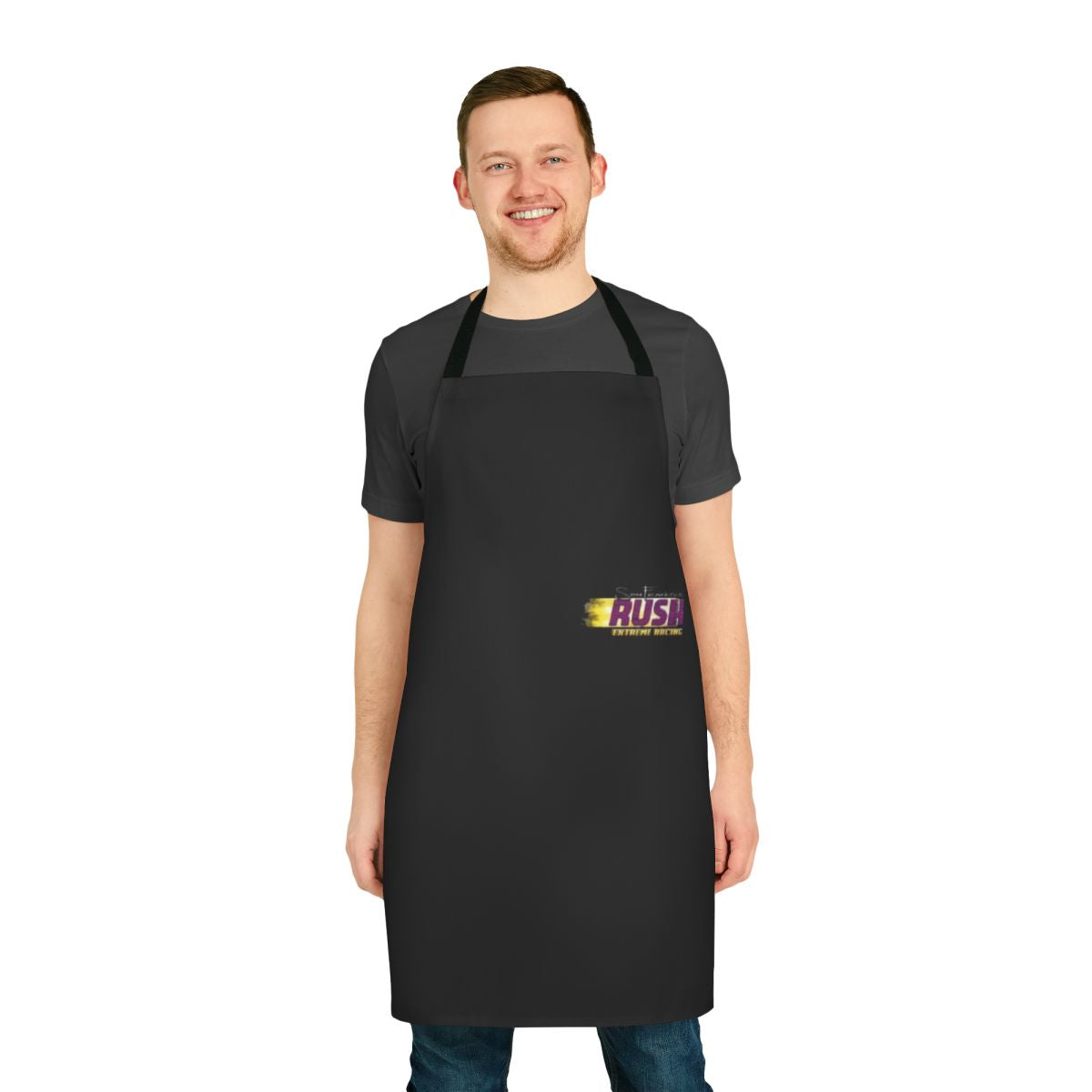 Retro-styled apron featuring the iconic San Francisco Rush logo and racing graphics