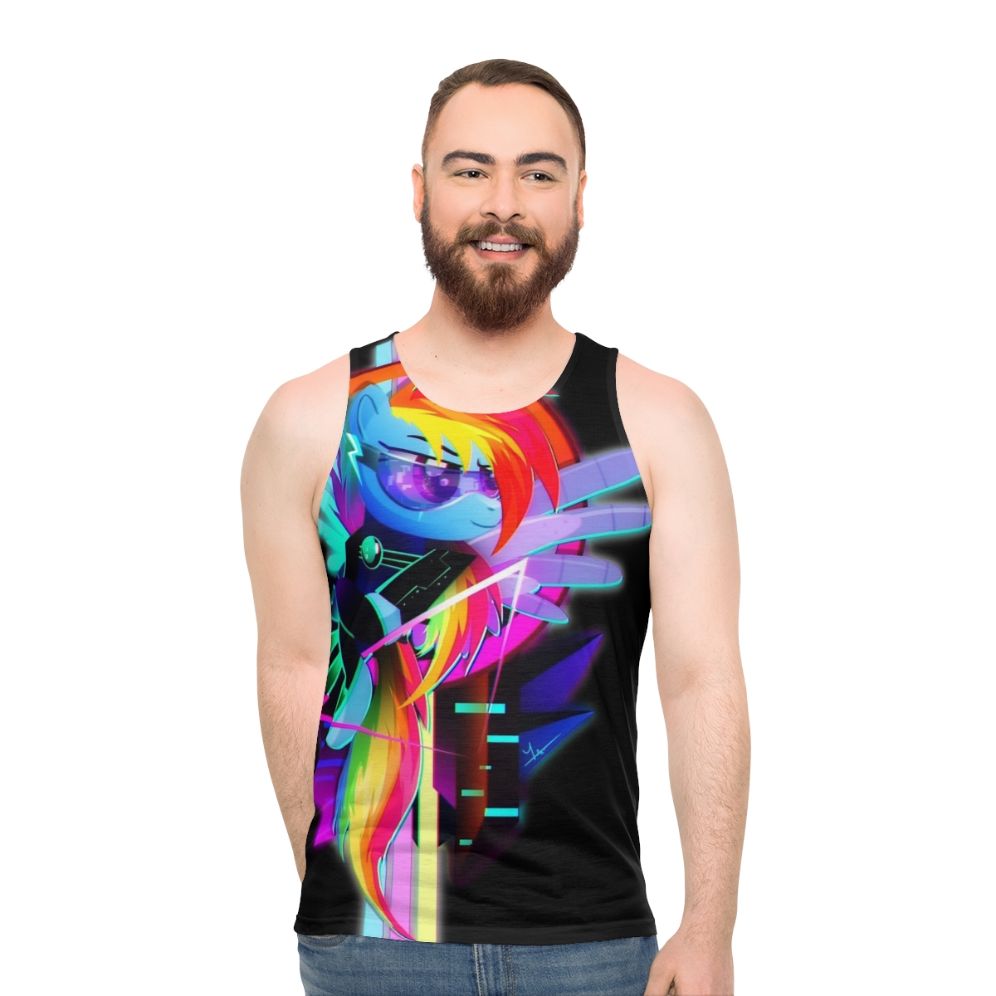 Retro Rainbow Dash Synthwave Unisex Tank Top