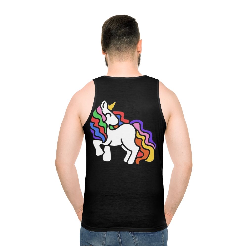 Retro rainbow unicorn unisex tank top