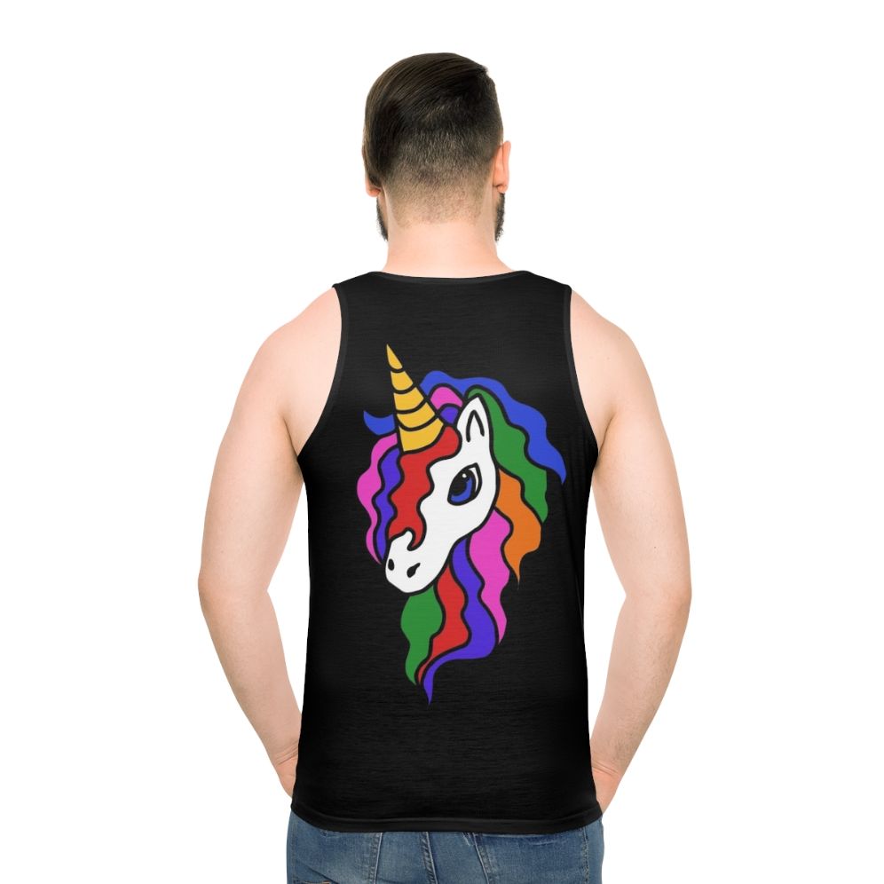 Retro Rainbow Unicorn Unisex Tank Top