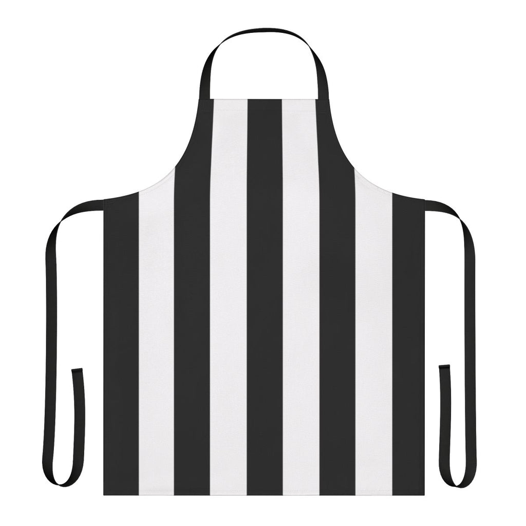 Retro black and white referee design apron with classic referee uniform styling