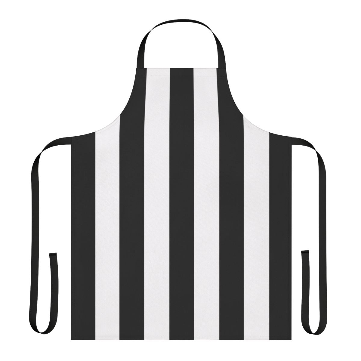 Retro black and white referee design apron with classic referee uniform styling