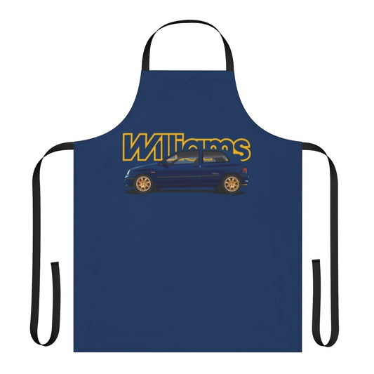 Retro Apron Featuring a Stylized Renault Clio Hatchback from the 1990s
