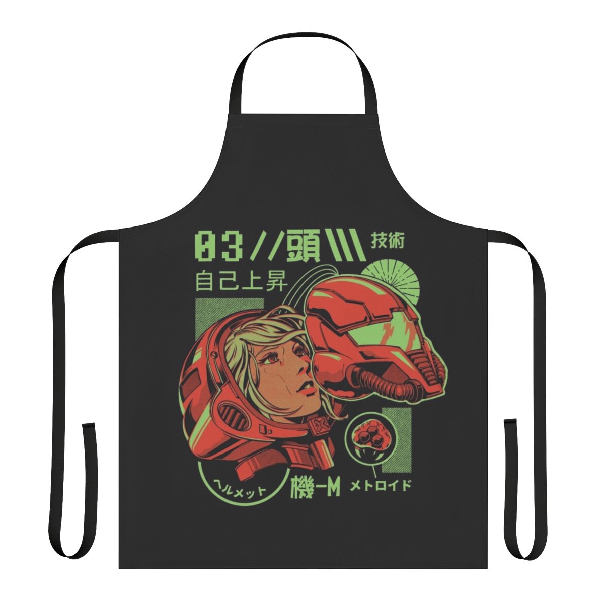 Retro robot design sci-fi inspired apron