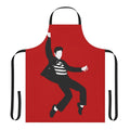 Minimalist art apron featuring a rock and roll, jailhouse-inspired design with the iconic King of Rock and Roll, Elvis Presley.
